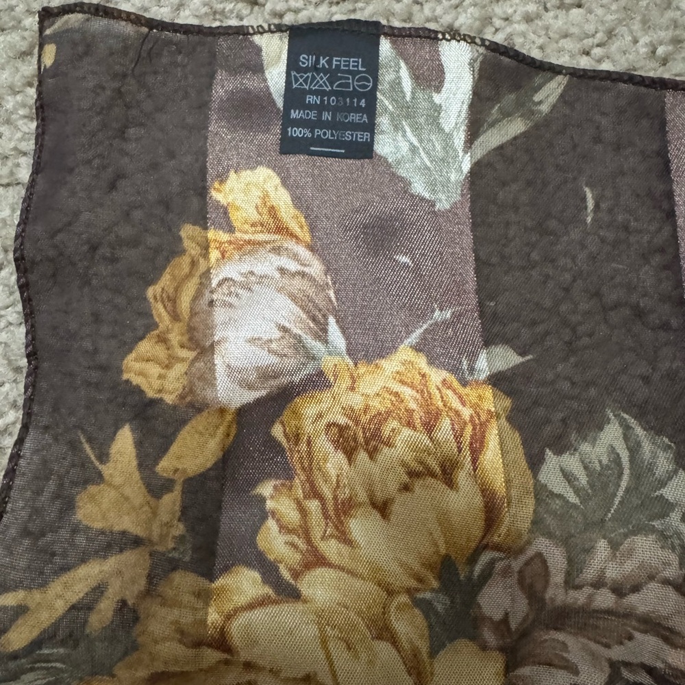 Floral Brown and Yellow Scarf